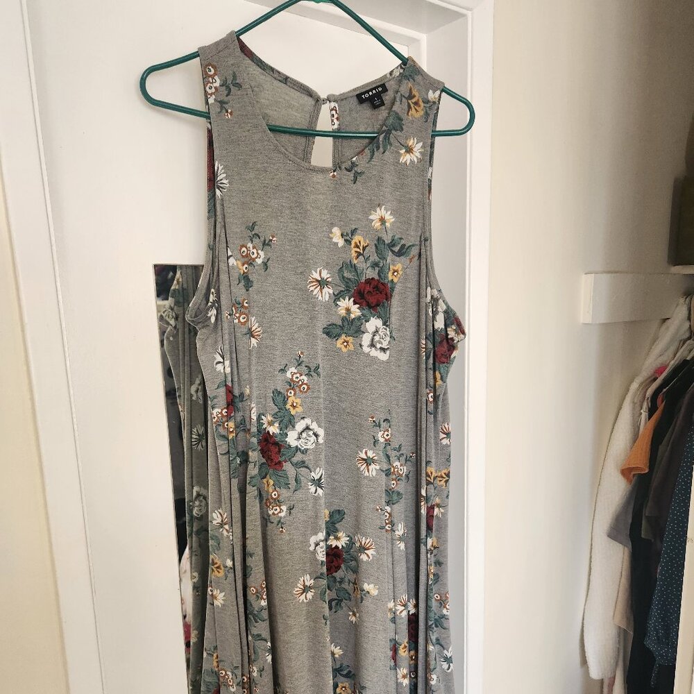 Midi jersey trapeze dress
